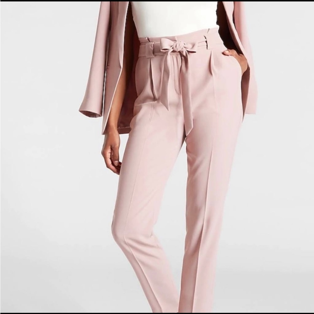 Express High Rise Ankle Pants (Blush)